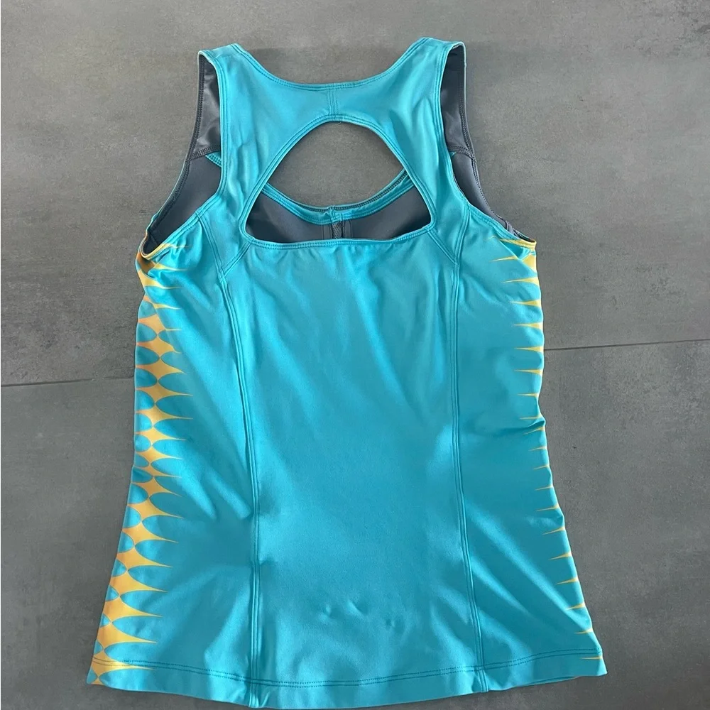 Nike Aqua Blue Tank Top with Orange Accents - Picture 4 of 5